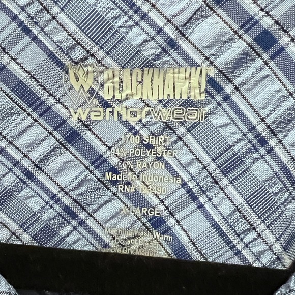 Blackhawk Warrior Wear 1700 Mens XL Blue Plaid Tactical Short Sleeve Shirt CCW - Picture 8 of 10
